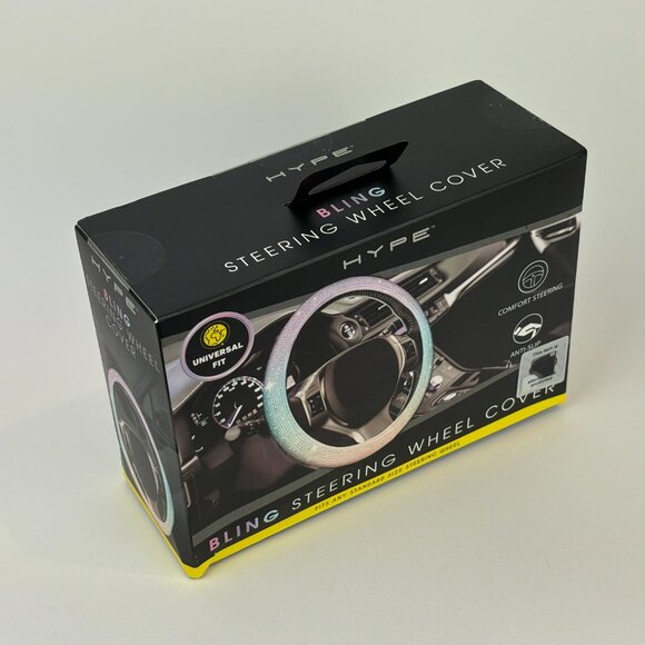 Hype iridescent Bling Steering Wheel Cover Universal Fit Anti-Slip Comfort - Picture 5 of 12